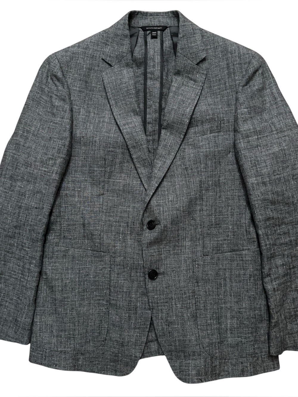 Banana Republic Blazer Jacket Mens 38S Unconstructured 100% Linen Slim Fit Gray